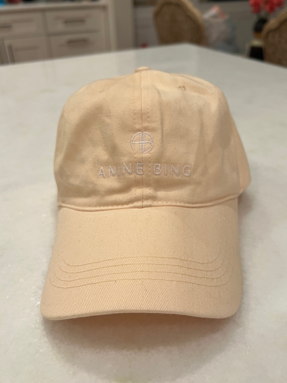 Anine Bing Soft Peach Logo Cap